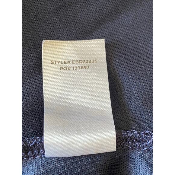 Effortlessly Easy Navy Blue Swiss Dot High-Low Midi Wrap Dress - Picture 11 of 12